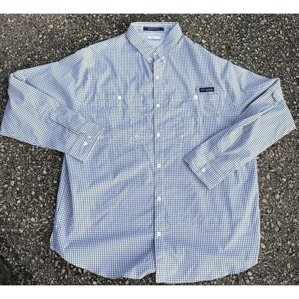 Men's Columbia PFG Long Sleeve Button Up Shirt, Size XL